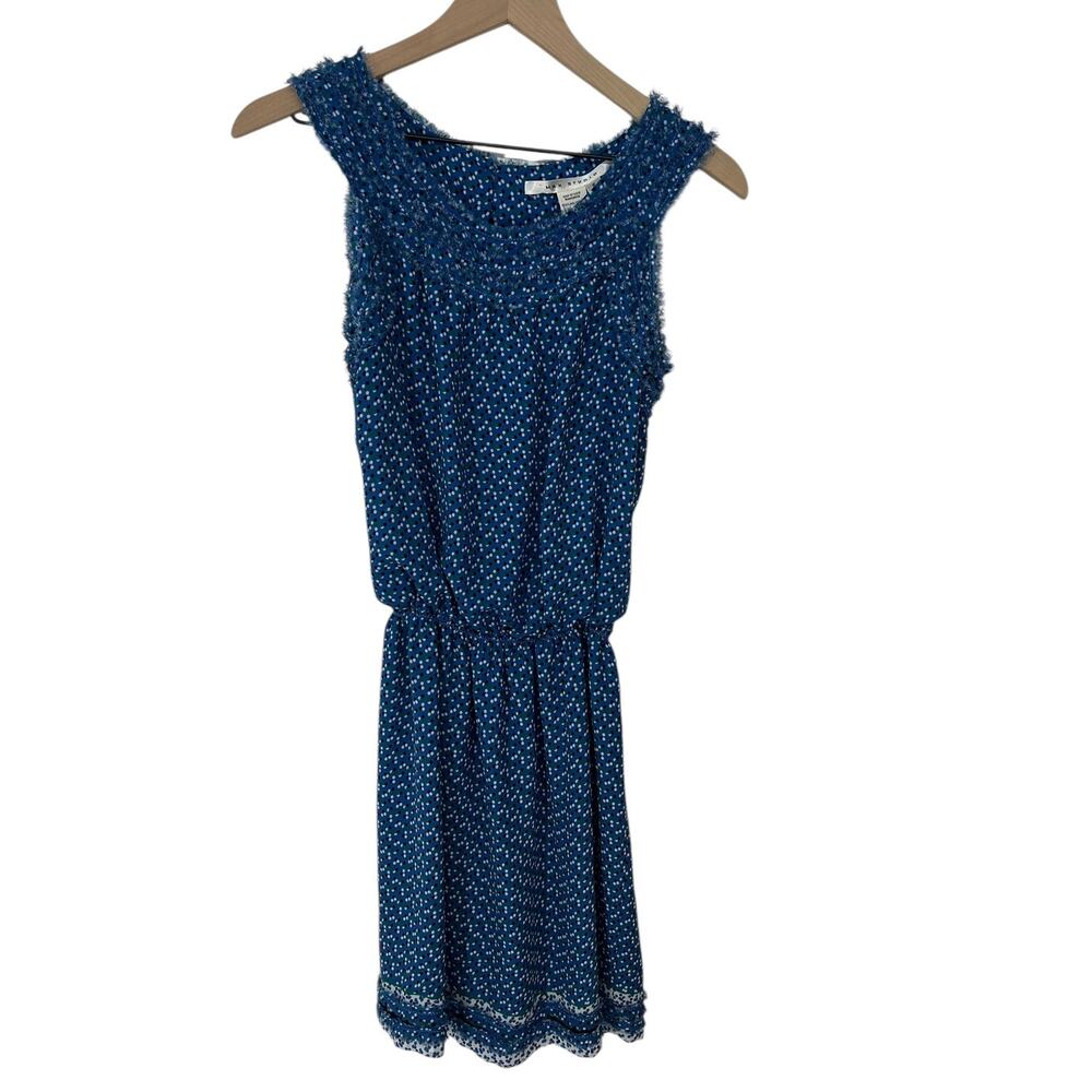 MAX STUDIO Sleeveless Blue Polka Dot Dress SZ Small